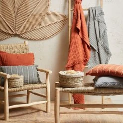 SEMA DESIGN Housse De Coussin Earth Notes Terracotta 45x45cm Gaze De Coton -HARMONY Shop 0ae30 amb hd 2022 01 pe sema 11023