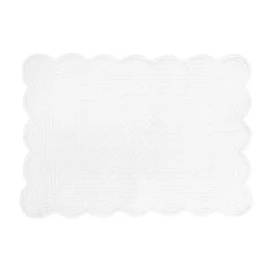 Côté Table Set De Table Rectangulaire Blanc En Coton