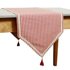 Comptoir De Famille Chemin De Table Mami-car Rouge En Coton