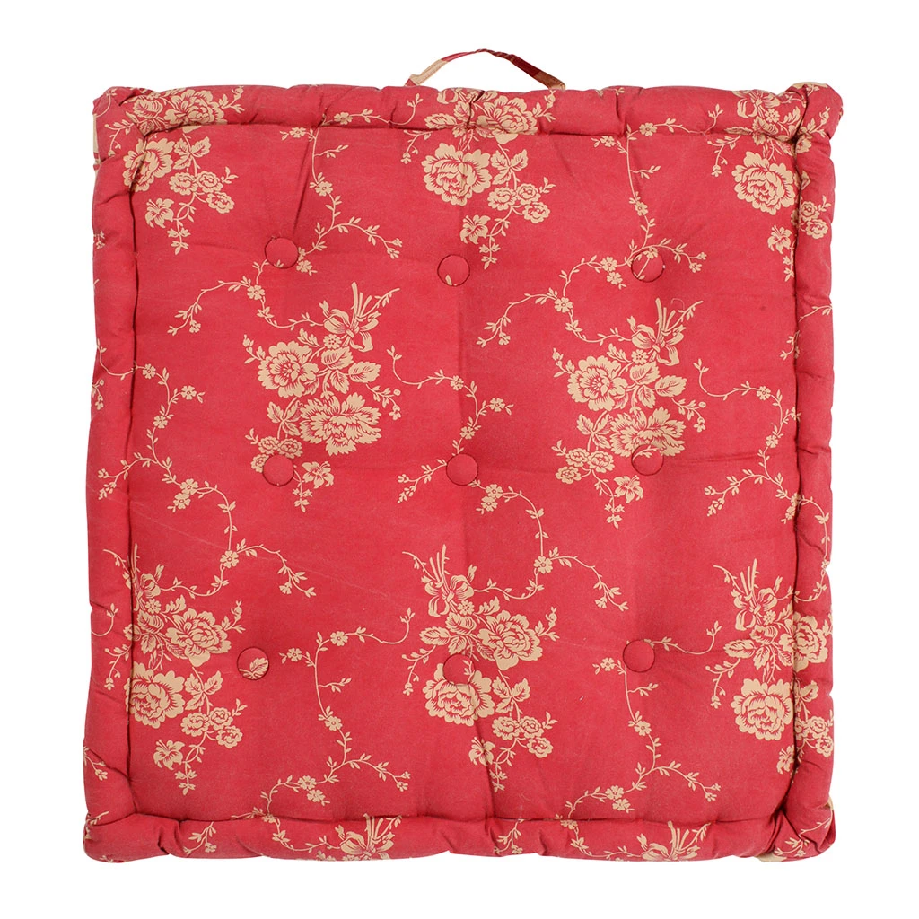 Comptoir De Famille Coussin Matelas Margot Rouge En Coton 4 Comptoir De Famille Coussin Matelas Margot Rouge En Coton – Image 2