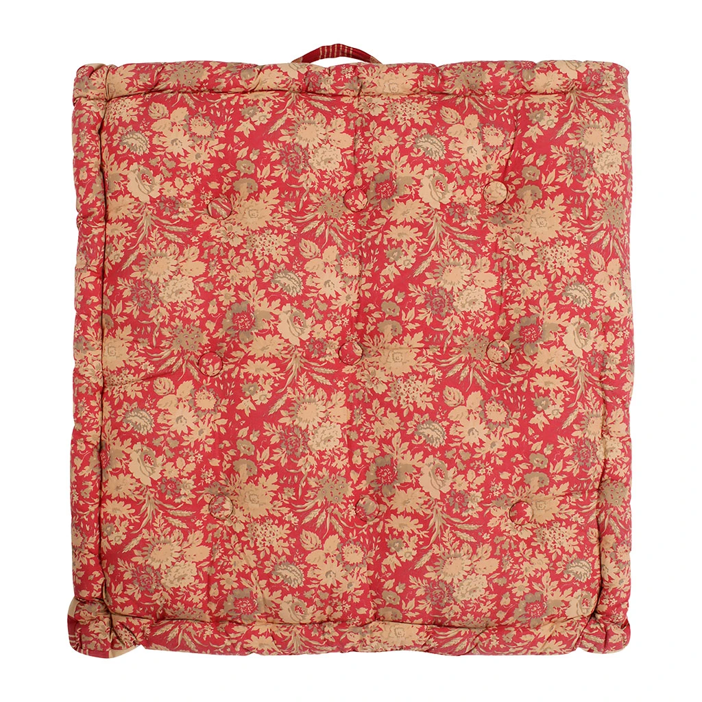 Comptoir De Famille Coussin Matelas Margot Rouge En Coton 5 Comptoir De Famille Coussin Matelas Margot Rouge En Coton – Image 3