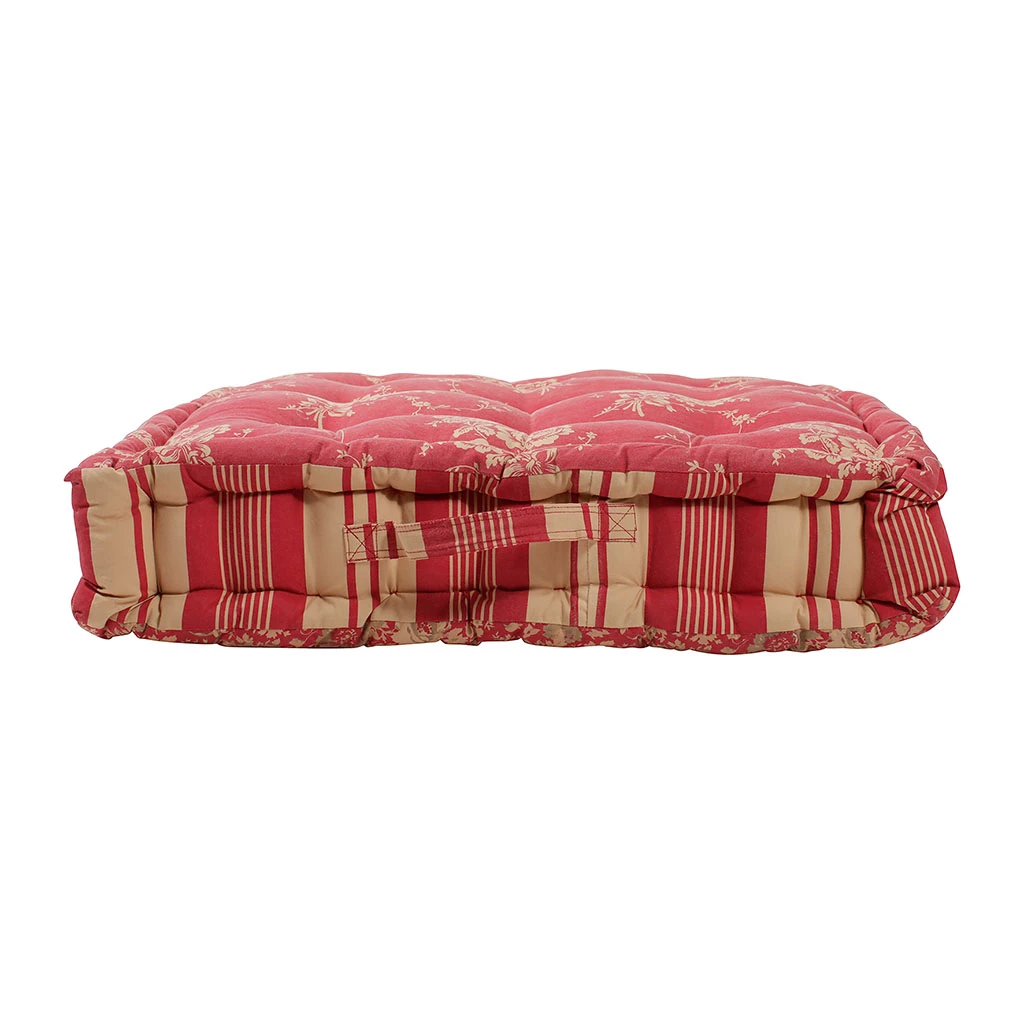 Comptoir De Famille Coussin Matelas Margot Rouge En Coton 6 Comptoir De Famille Coussin Matelas Margot Rouge En Coton – Image 4