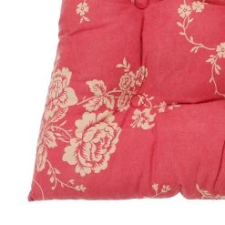 Comptoir De Famille Galette De Chaise Carrée Margot Rouge En Coton -HARMONY Shop 200103 DET05 WEB