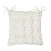 Comptoir De Famille Galette Chaise Carrée P'tite Fleur Naturel 40x40cm En Coton -HARMONY Shop 201394 DEB WEB