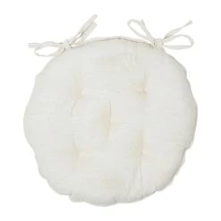 Comptoir De Famille Galette Chaise Ronde P'tite Fleur Naturel D40cm En Coton -HARMONY Shop 201395 DET02 WEB