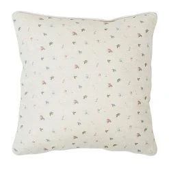 Comptoir De Famille Coussin Carré P'tite Fleur Naturel 40x40cm En Coton