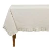 Comptoir De Famille Nappe Rectangle Chambray Naturel 250x160cm En Coton Et Flex