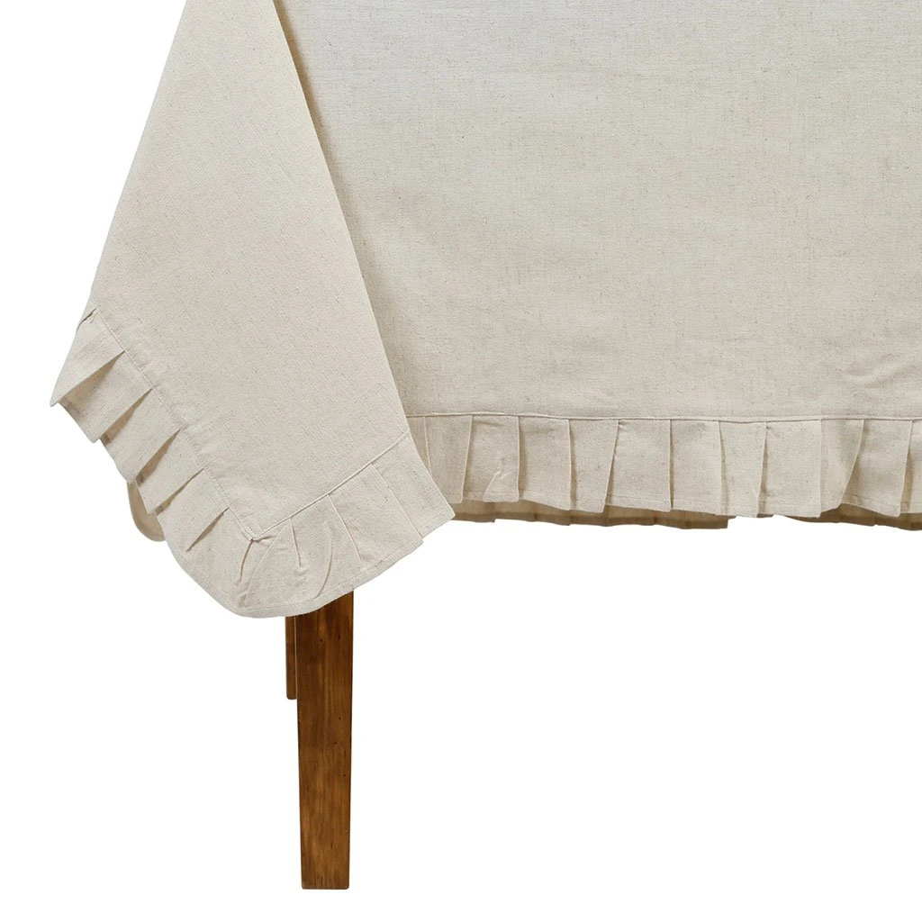 Comptoir De Famille Nappe Rectangle Chambray Naturel 250x160cm En Coton Et Flex 4 Comptoir De Famille Nappe Rectangle Chambray Naturel 250x160cm En Coton Et Flex – Image 2