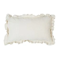 Comptoir De Famille Coussin Rectangle Chambray Naturel 50x30cm Coton