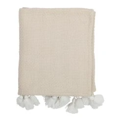 Comptoir De Famille Plaid Beige 130x170cm En Coton - Emeline