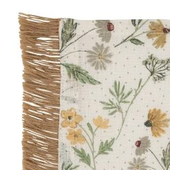 Comptoir De Famille Set De Table Fleuri Blanc Et Vert En Lin - Louise -HARMONY Shop 201611 DET01 WEB