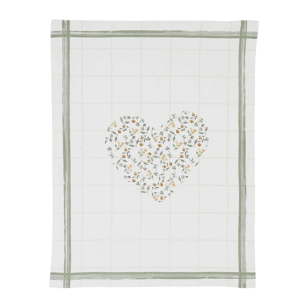 Comptoir De Famille Torchon Collect Cœur Vert 50x70cm En Coton - Louise 3 Comptoir De Famille Torchon Collect Cœur Vert 50x70cm En Coton - Louise
