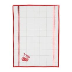 Comptoir De Famille Torchon Damier Collect Rouge 50x70cmen Coton - Louise