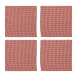 Comptoir De Famille Set De 4 Serviettes Campagne Rouge En Coton