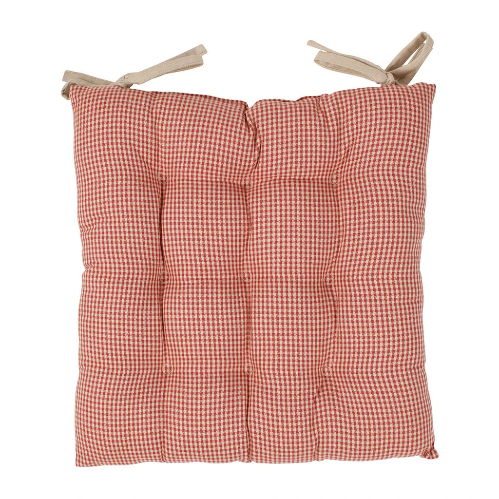 Comptoir De Famille Galette De Chaise Carrée Rouge En Coton 3 Comptoir De Famille Galette De Chaise Carrée Rouge En Coton