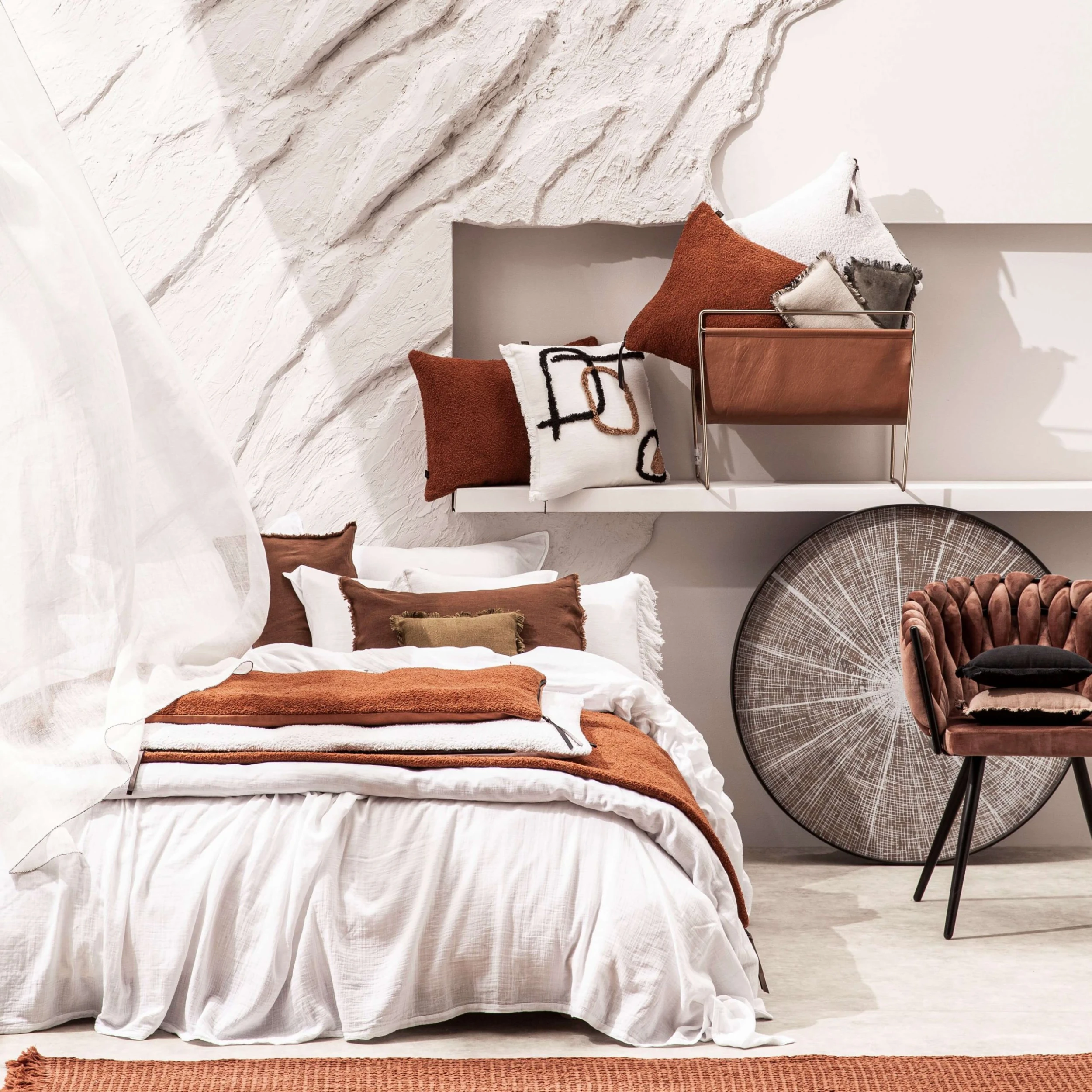 HARMONY HAOMY Coussin Tikri Ivoire 45x45cm 1 Face Coton/1 Face Lin 8 HARMONY HAOMY Coussin Tikri Ivoire 45x45cm 1 Face Coton/1 Face Lin – Image 6