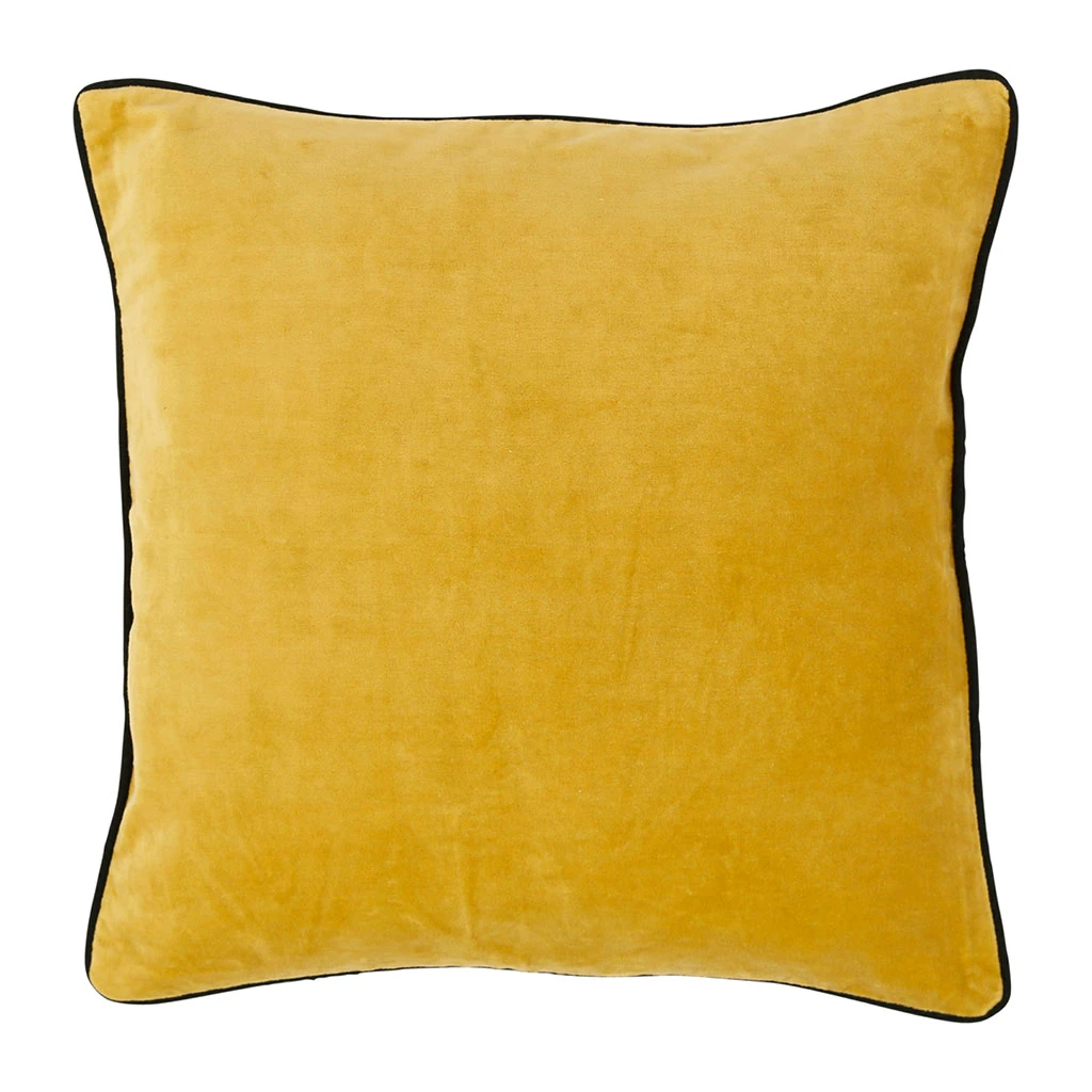 Côté Table Housse De Coussin En Velours De Coton Moutarde 45x45cm - Velvetin 3 Côté Table Housse De Coussin En Velours De Coton Moutarde 45x45cm - Velvetin