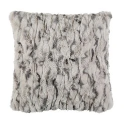 Côté Table Housse De Coussin En Fausse Fourrurre Gris 45x45cm - Refuge
