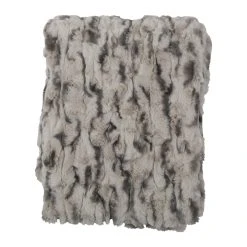 Côté Table Plaid En Fausse Fourrur Gris - Refuge