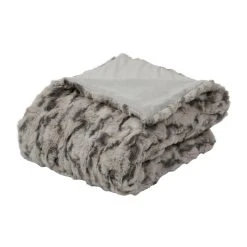 Côté Table Plaid En Fausse Fourrur Gris - Refuge -HARMONY Shop 38062 DET03 WEB