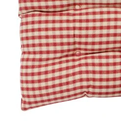 Comptoir De Famille Galette De Chaise Carrée Mami Rouge En Coton -HARMONY Shop 3965 DET02 WEB