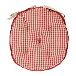 Comptoir De Famille Galette De Chaise Ronde Mami Rouge En Coton
