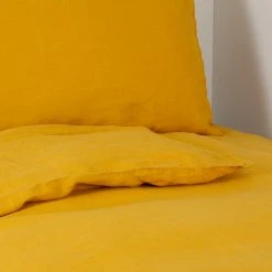 HARMONY HAOMY Housse De Couette Viti Safran 240x220cm 100% Lin Lavé -HARMONY Shop 602873 SITU04 WEB