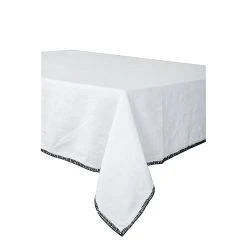 HARMONY HAOMY Nappe Letia Blanc 170x170cm 100% Lin Lavé