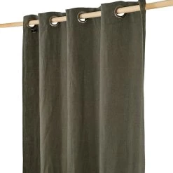 HARMONY HAOMY Rideau Propriano Kaki 140x280cm 100% Lin Lavé -HARMONY Shop 603001 DET03 WEB