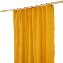 HARMONY HAOMY Rideau Propriano Safran 140x280cm 100% Lin Lavé -HARMONY Shop 603002 DET03 WEB