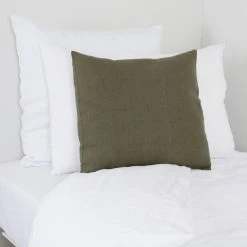 HARMONY HAOMY Coussin Propriano Kaki 45x45cm 100% Lin Lavé -HARMONY Shop 603070 SITU02 WEB