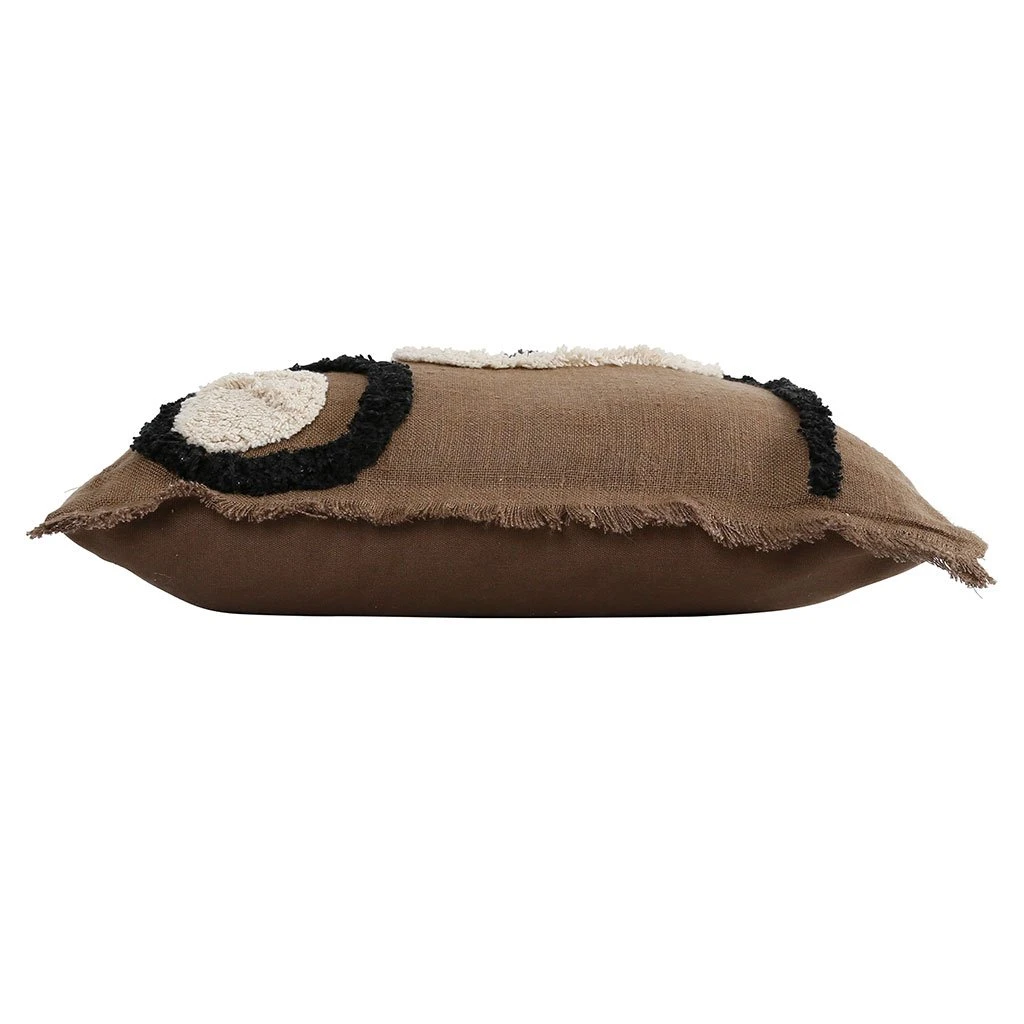 HARMONY HAOMY Coussin Tikri Brownie 45x45cm 1 Face Coton/1 Face Lin 5 HARMONY HAOMY Coussin Tikri Brownie 45x45cm 1 Face Coton/1 Face Lin – Image 3