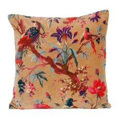 HARMONY HAOMY Coussin Birdy En Velours 45x45cm Tabac En Coton