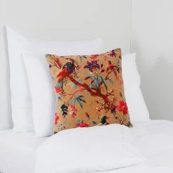 HARMONY HAOMY Coussin Birdy En Velours 45x45cm Tabac En Coton -HARMONY Shop 630716 SITU02 WEB