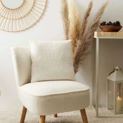 Home Déco Factory Coussin Doudou Bouclé Crème 40x40cm -HARMONY Shop 641242 FRN04 WEB