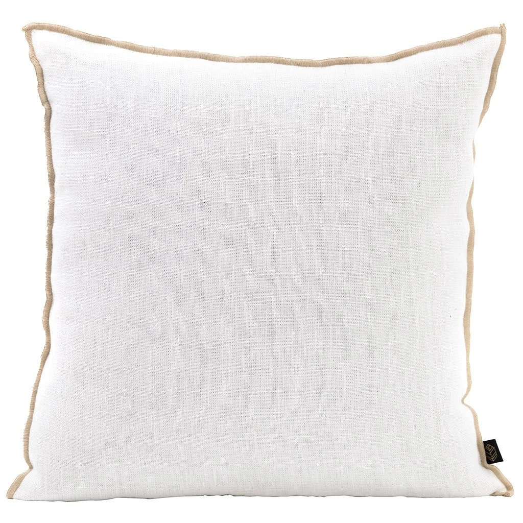 HARMONY HAOMY Coussin Chennai Blanc 45x45cm En Lin Lave 3 HARMONY HAOMY Coussin Chennai Blanc 45x45cm En Lin Lave