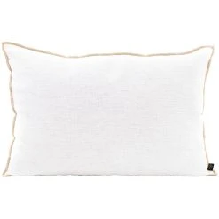 HARMONY HAOMY Coussin Chennai Blanc 40x60cm En Lin Lave