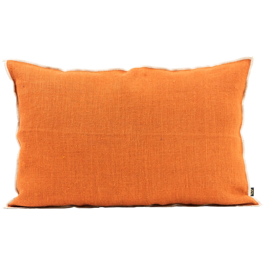 HARMONY HAOMY Coussin Chennai Brick 40x60cm En Lin Lave 3 HARMONY HAOMY Coussin Chennai Brick 40x60cm En Lin Lave