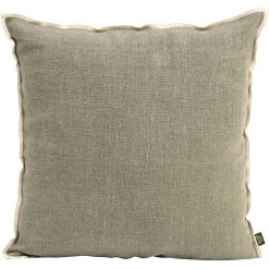HARMONY HAOMY Coussin Chennai Kaki 45x45cm En Lin Lave