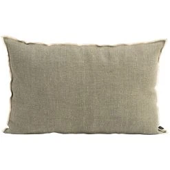 HARMONY HAOMY Coussin Chennai Kaki 40x60cm En Lin Lave