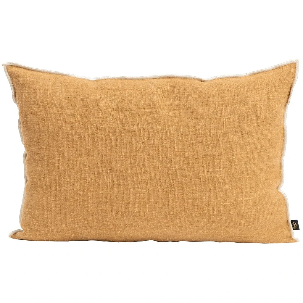 HARMONY HAOMY Coussin Chennai Tabac 40x60cm En Lin Lave 3 HARMONY HAOMY Coussin Chennai Tabac 40x60cm En Lin Lave