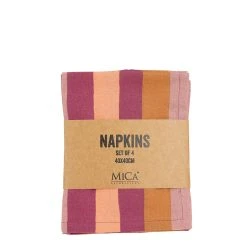 Mica Décorations Set De 4 Serviettes Peche-40x40cm
