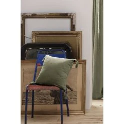 L'effet Papillon Coussin Romarin Avec Pompons Gaze De Coton 40x40cm - Gaïa -HARMONY Shop 643044 FRN02 WEB