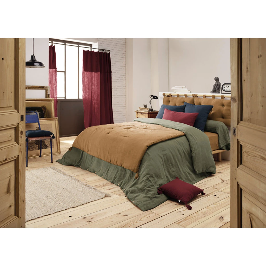 L'effet Papillon Bout De Lit Camel En Gaze De Coton 90x200cm - Gaïa 4 L'effet Papillon Bout De Lit Camel En Gaze De Coton 90x200cm - Gaïa – Image 2