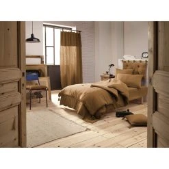 L'effet Papillon Drap Housse Camel En Gaze De Coton 140x190cm - Gaïa -HARMONY Shop 643054 FRN03 WEB