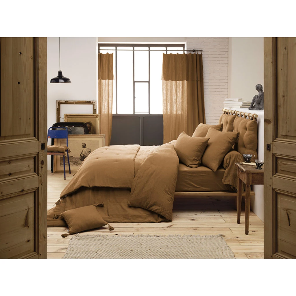 L'effet Papillon Housse De Couette Camel En Gaze De Coton 260x240cm - Gaïa 3 L'effet Papillon Housse De Couette Camel En Gaze De Coton 260x240cm - Gaïa – Image 2