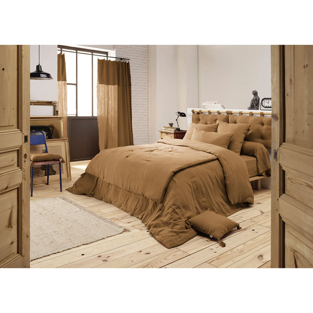 L'effet Papillon Housse De Couette Camel En Gaze De Coton 260x240cm - Gaïa 4 L'effet Papillon Housse De Couette Camel En Gaze De Coton 260x240cm - Gaïa – Image 3