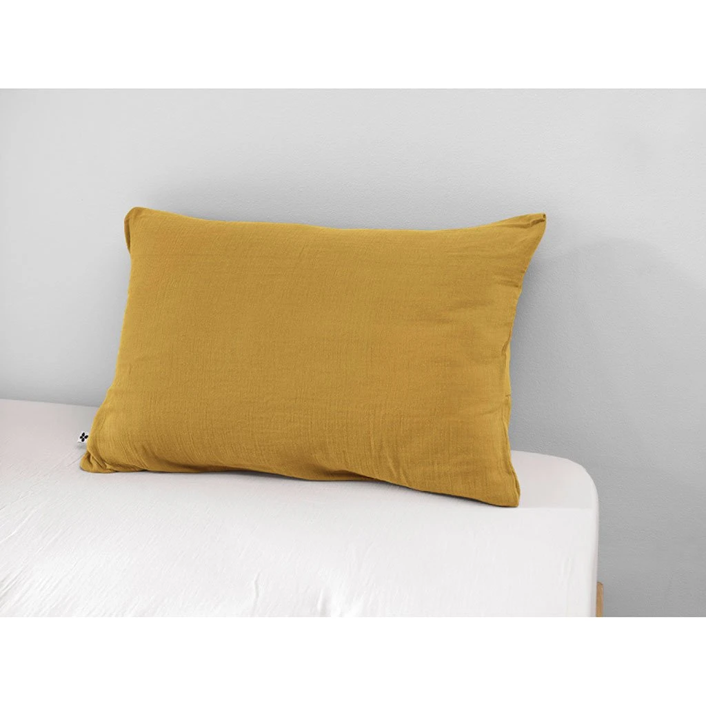 L'effet Papillon Taie D'oreiller Safran En Gaze De Coton 50x70cm - Gaïa 3 L'effet Papillon Taie D'oreiller Safran En Gaze De Coton 50x70cm - Gaïa