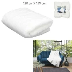 Home Déco Factory Plaid Imitation Fourrure écru 120x150cm - Opulence