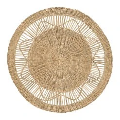 SEMA DESIGN Set Table Flora Gipsy Naturel,bleu D35cm Posidonie